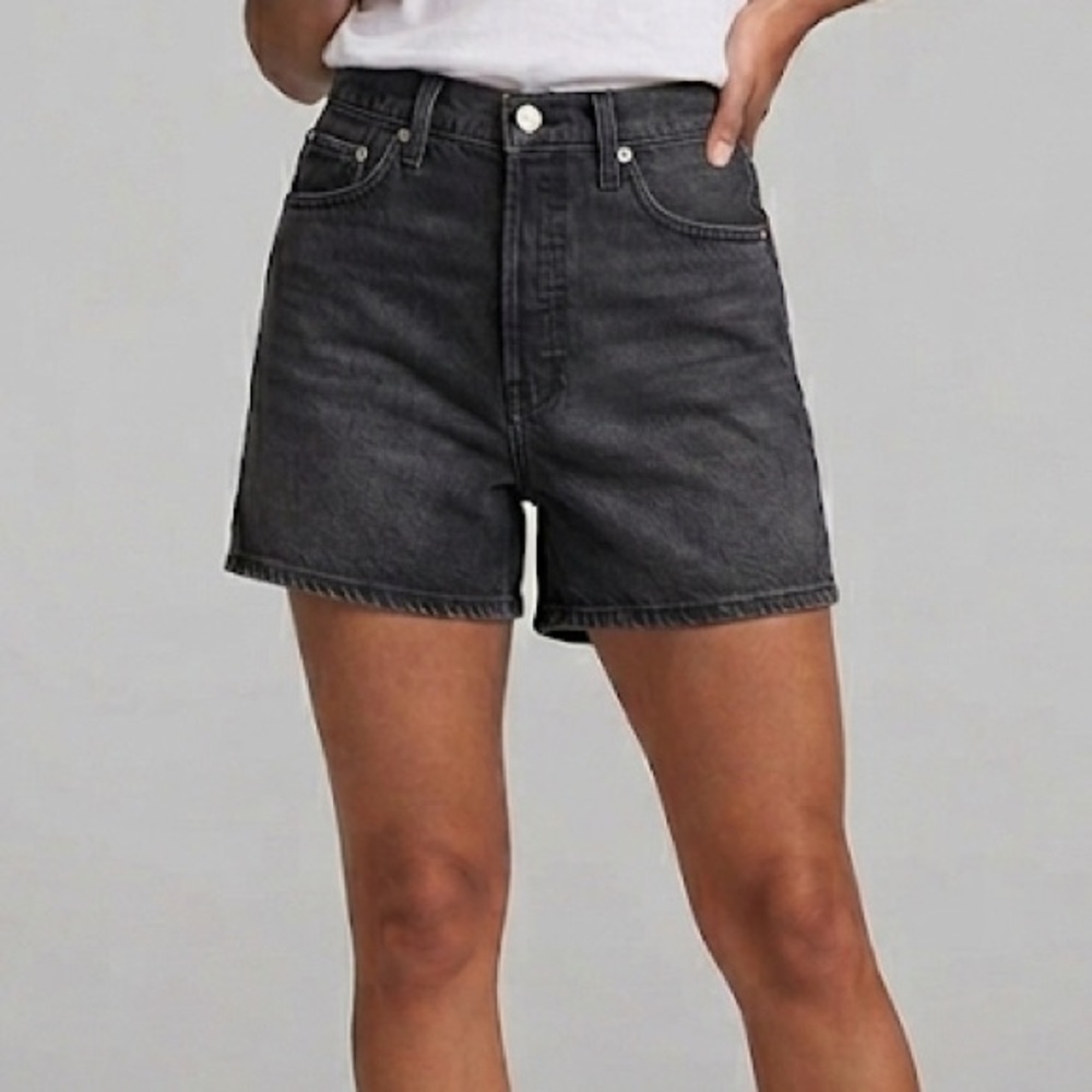 Levi's Black Denim High-Rise Shorts